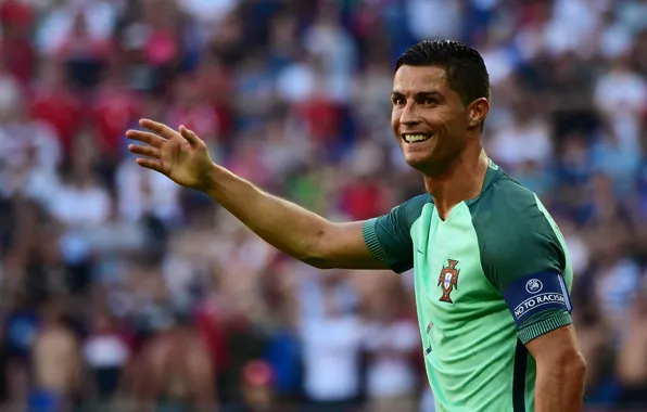 Картинка улыбка, футбол, рука, форма, Португалия, Cristiano Ronaldo, легенда, футболист