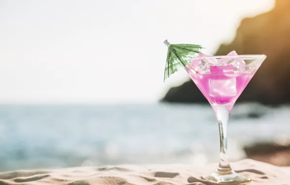 Картинка песок, море, пляж, лето, отдых, арбуз, коктейль, summer, beach, каникулы, fresh, sea, sand, drink, cocktail, …