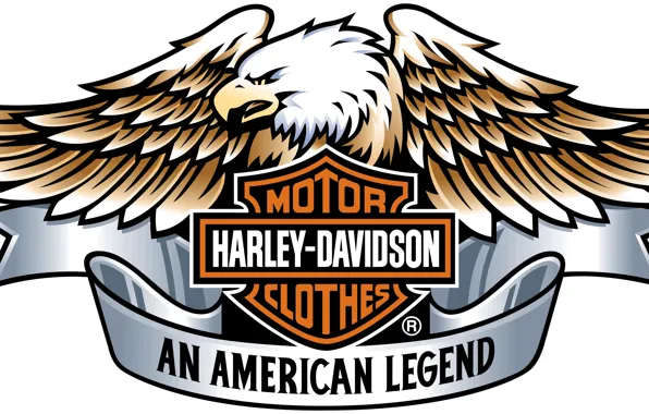 Картинка Harley Davidson, logo, eagle, engine