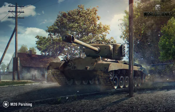 Картинка WoT, World of Tanks, Мир Танков, M26 Pershing, Wargaming Net