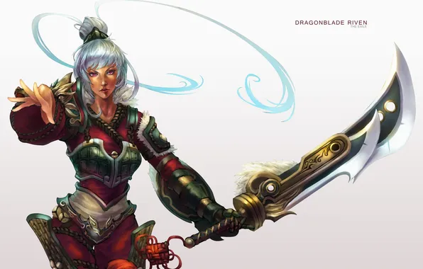 Картинка lol, League of Legends, riven, Exile, dragon blade