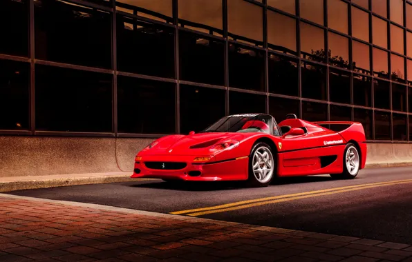 Red, supercar, Ferrari F50