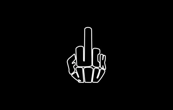 Рука, минимализм, фак, черный фон, fuck, средний палец, fuck you, факю