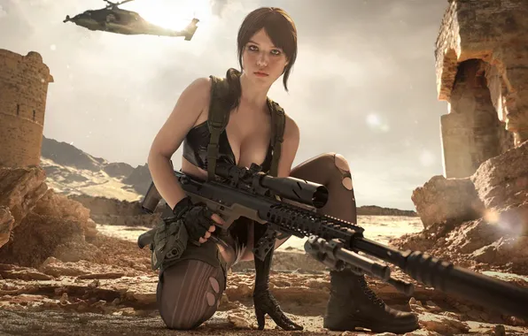 Картинка girl, weapon, games, rifle, warrior