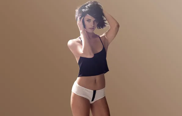 Девушка, трусики, стройная, актриса, брюнетка, красивая, маечка, Jaimie Alexander