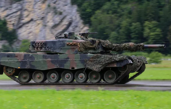 Картинка скорость, танк, боевой, бронетехника, Leopard 2