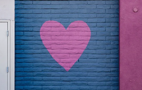 Картинка стена, сердце, краска