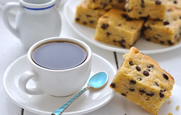 Картинка чай, еда, шоколад, пирог, сладкое