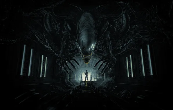 Человек, силуэт, Чужой, Alien: Romulus