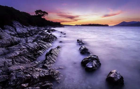 Море, пейзаж, закат