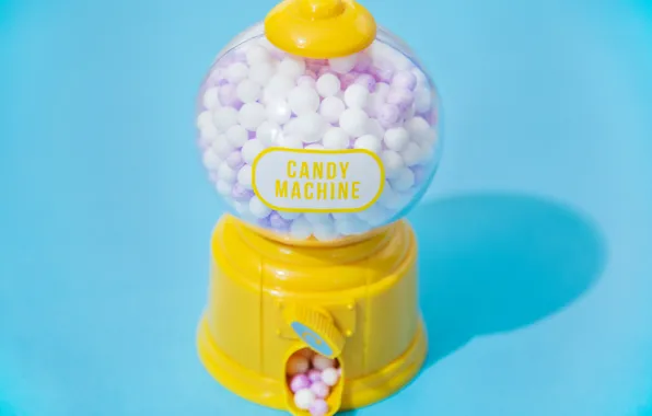 Картинка balls, blue, machine, candy, bright, gum