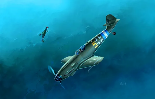 Bf-109, RAF, P-51 Mustang, Bf.109G-10, JG300, Mustang Mk.III