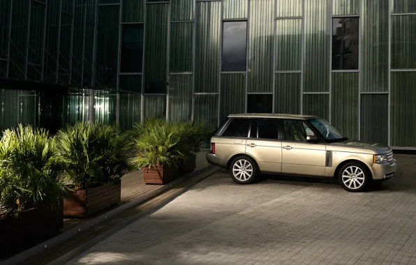 Картинка вечер, Range Rover, особняк