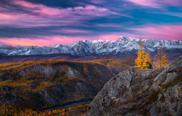 Осень, горы, Россия, Алтай, Северо-Чуйский хребет, Сергей Андреев, Урочище Ештыкель