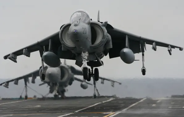 Истребители, палуба, взлет, штурмовики, AV-8B, Harriers
