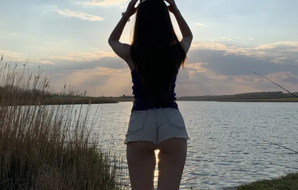 Шорты, Озеро, Попка, Красотка, Секси, Диана, Юнашева