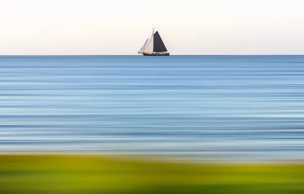 Картинка море, пейзаж, корабль