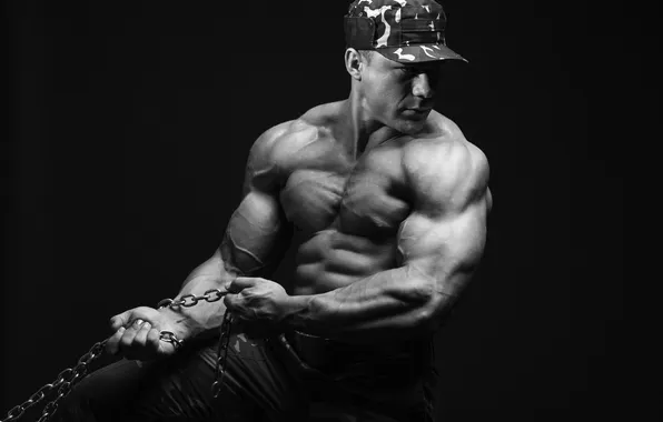Muscles, strength, chain, man Herculean