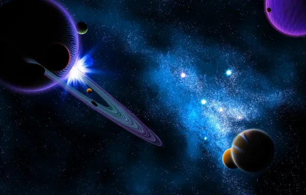 Картинка cosmos, planets, sci fi
