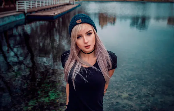 Взгляд, губки, шапочка, локоны, Taisya Turovskaya