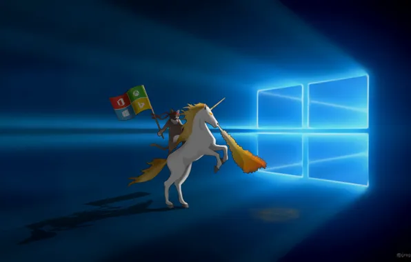 Windows, Microsoft, logo, Windows 10, Ninjacat