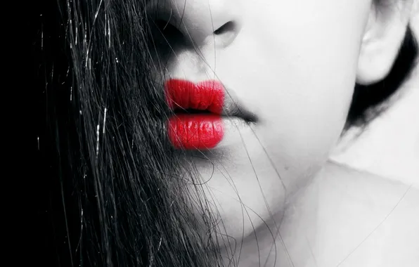 Картинка девушка, губы, Geisha