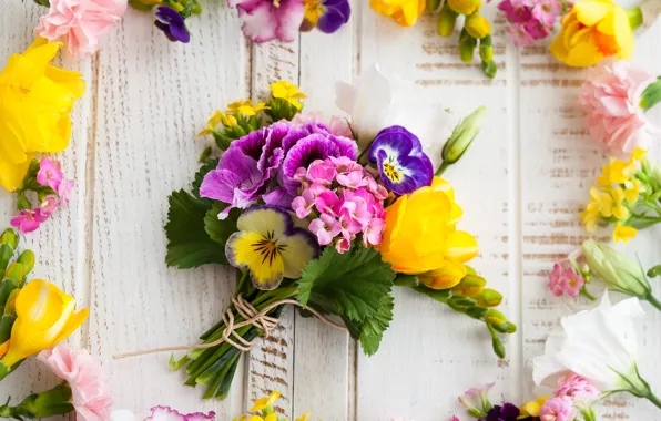 Цветы, букет, wood, flowers, beautiful, композиция, frame, floral
