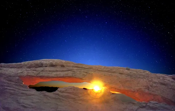 Ночь, арка, Юта, США, Canyonlands Naitonal Park