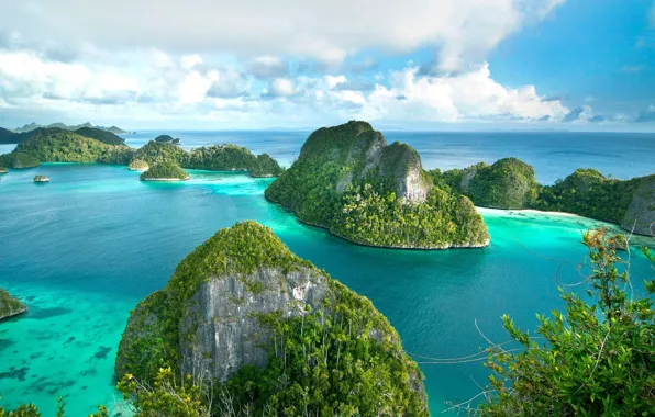 Море, острова, Индонезия, Pulau Wayag