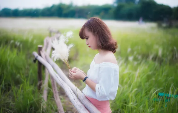 Лето, девушка, азиатка