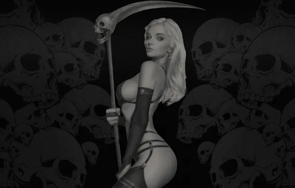 Черепа, Смерть, Коса, Merciless Lady Death, Celina Kircher