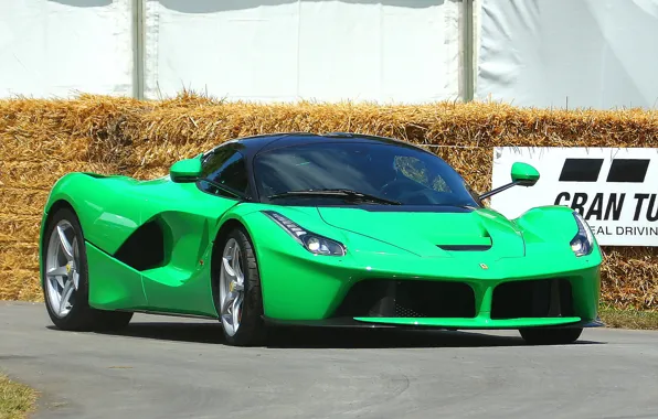 Картинка green, ferrari, track, LaFerrari