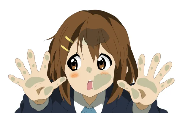 Стекло, румянец, форма, K-on!, впечаталась