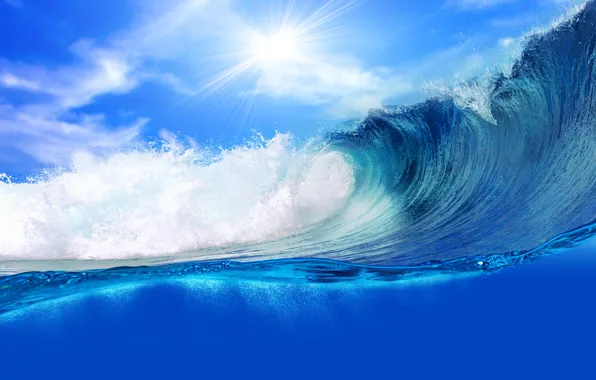 Картинка море, вода, океан, волна, sky, sea, ocean, blue
