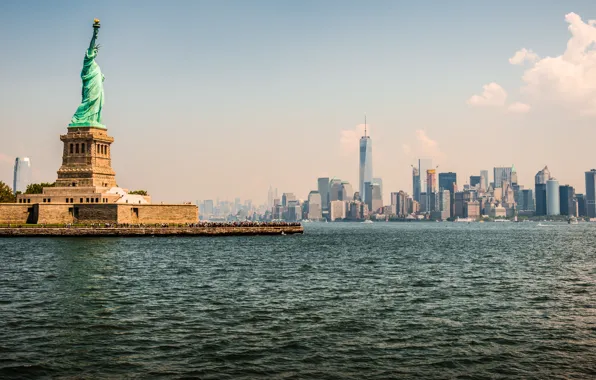 Картинка New York, Statue of Liberty, Metropolis