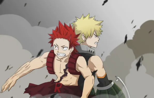 Парни, Моя геройская академия, Boku No Hero Academia, Бакуго Катсуки, Киришима Эйджиро