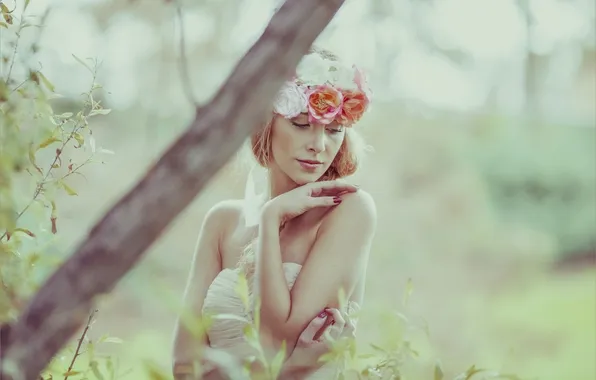 Взгляд, девушка, фон