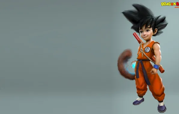 Фантастика, аниме, арт, парень, dragon ball, Kid Goku, Carl Ellis
