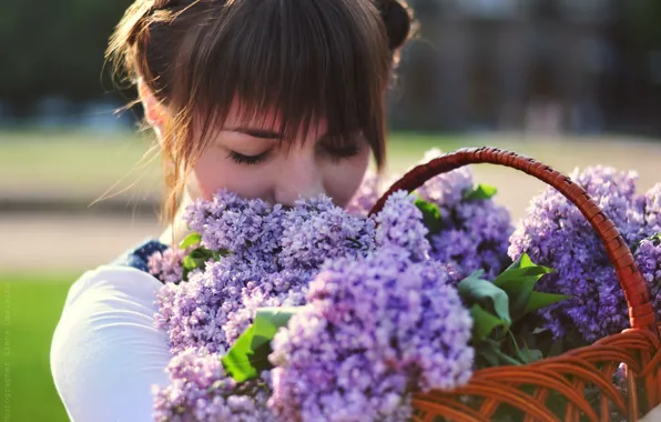 Девушка, цветы, фотограф, girl, корзинка, photography, photographer, Elena Umrihina