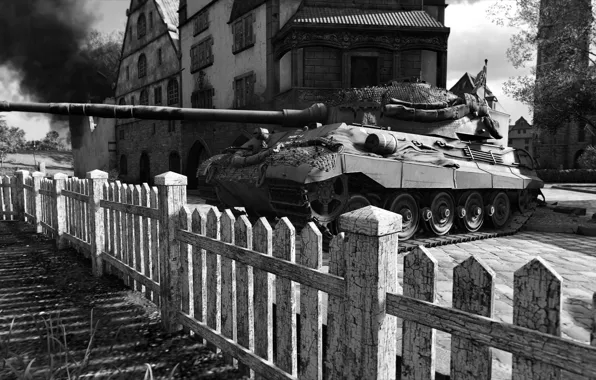 HDR, Tiger, Smoke, Game, Tank, World of Tanks, Tiger 2, WOT