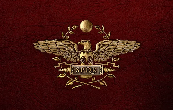 Красный, фон, кожа, символ, герб, империя, рим, римская