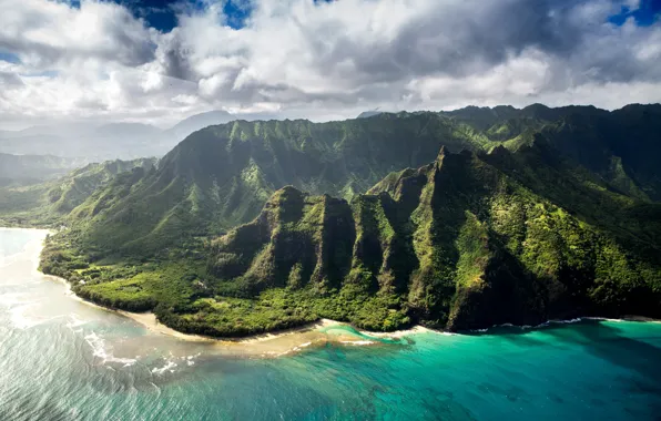 Картинка sea, landscape, mountains