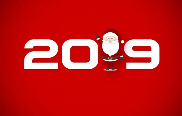 Картинка красный, Новый год, Санта Клаус, 2019