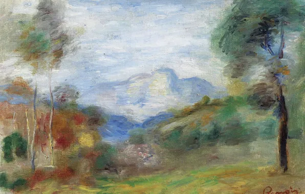 Пейзаж, картина, 1905, Пьер Огюст Ренуар, Pierre Auguste Renoir, Вид Окраины Кань-Сюр-Мер
