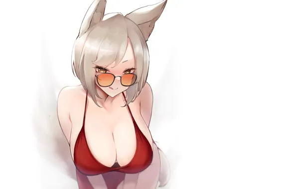 Fox, white, hot, sexy, cleavage, boobs, anime, pretty