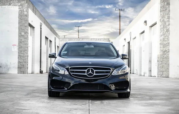 Mercedes-Benz, wheels, black, мерседес, front, E350, чеоный