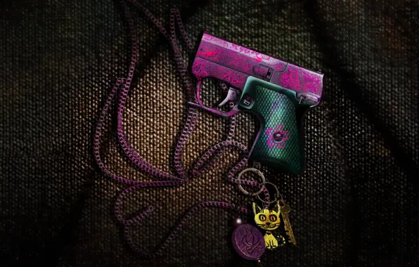 Картинка гроза, игры, пистолет, оружие, розовый, детский, костер, арт
