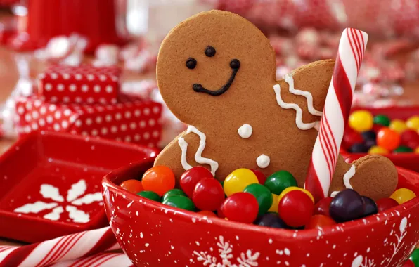 Картинка праздник, печенье, Рождество, конфеты, сладости, Новый год, печенька, новогоднее