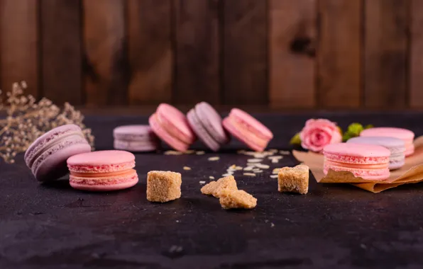 Роза, лепестки, сахар, cookies, macaron