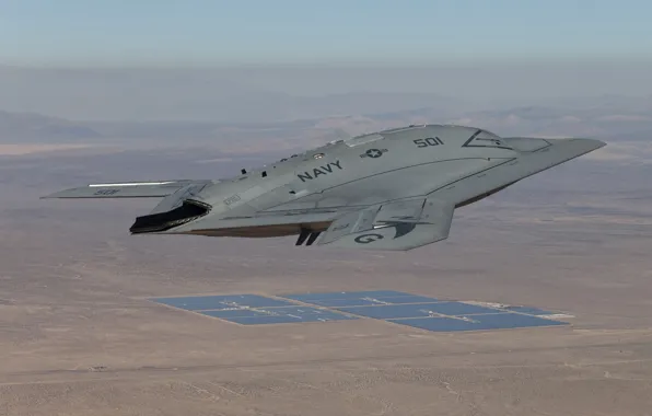 Картинка полет, боевой, беспилотный, аппарат, летательный, Northrop Grumman, X-47B Pegasus, Икс-47 Пегас